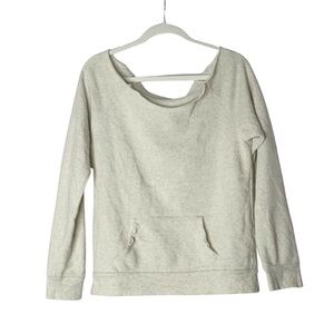 Ily Couture Cream Off-the-Shoulder Long Sleeve Sweatshirt – Size L